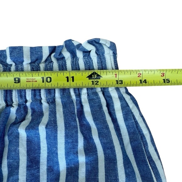 J Crew Mini Blue White Striped Linen Blend Skirt Pockets size 2 - Picture 6 of 9